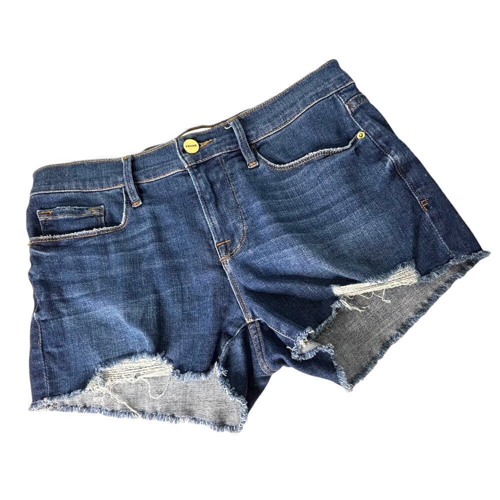 FRAME LeCutoff Jean Shorts Medium Blue Wash Size 26
